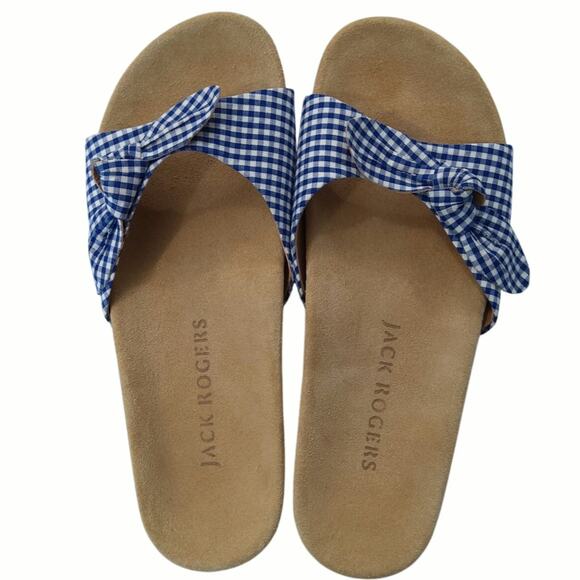 Jack Rogers Shoes - Jack Rogers Gingham knot bow slide sz 8.5 Boho Cottagecore beachy coastal chic